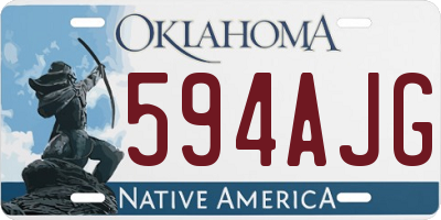 OK license plate 594AJG
