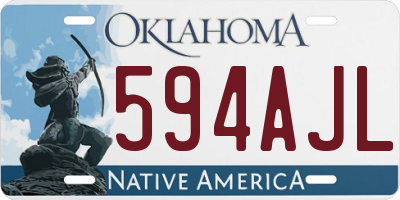 OK license plate 594AJL