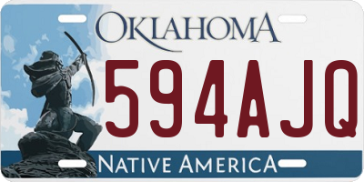 OK license plate 594AJQ