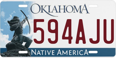OK license plate 594AJU