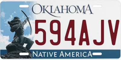 OK license plate 594AJV
