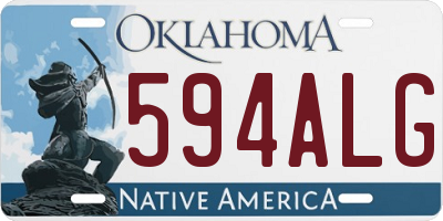 OK license plate 594ALG