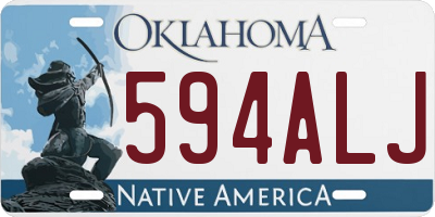 OK license plate 594ALJ
