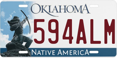 OK license plate 594ALM