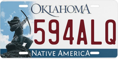 OK license plate 594ALQ
