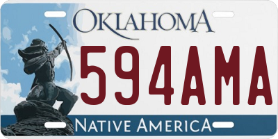 OK license plate 594AMA