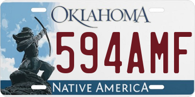 OK license plate 594AMF