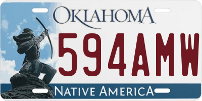 OK license plate 594AMW