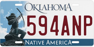OK license plate 594ANP
