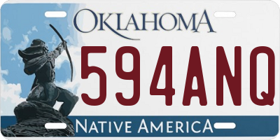 OK license plate 594ANQ