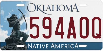 OK license plate 594AOQ