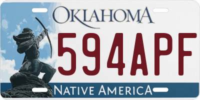 OK license plate 594APF
