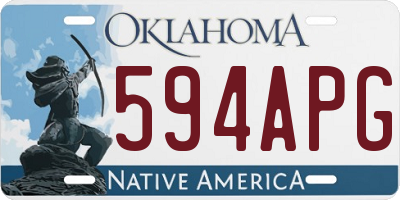 OK license plate 594APG