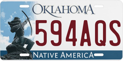 OK license plate 594AQS