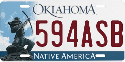 OK license plate 594ASB
