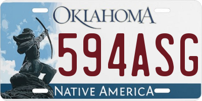 OK license plate 594ASG