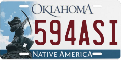 OK license plate 594ASI