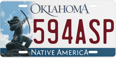 OK license plate 594ASP