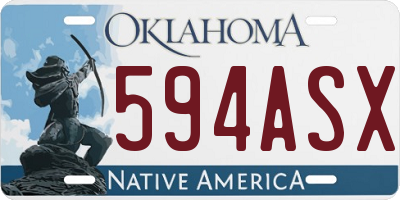 OK license plate 594ASX