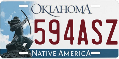 OK license plate 594ASZ