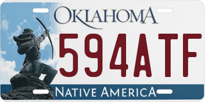 OK license plate 594ATF