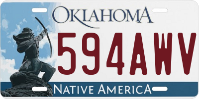 OK license plate 594AWV