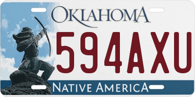 OK license plate 594AXU