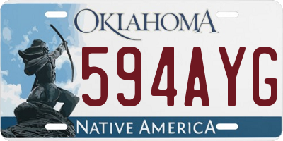OK license plate 594AYG