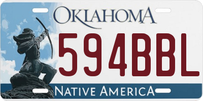 OK license plate 594BBL