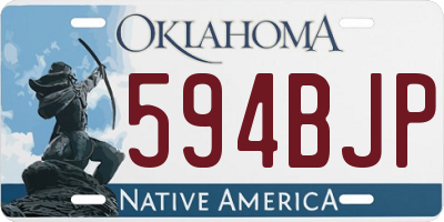 OK license plate 594BJP