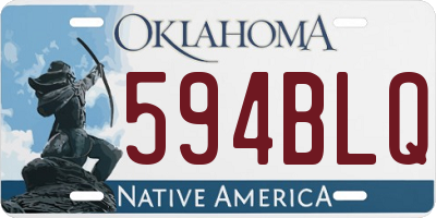 OK license plate 594BLQ