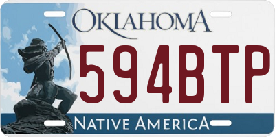 OK license plate 594BTP