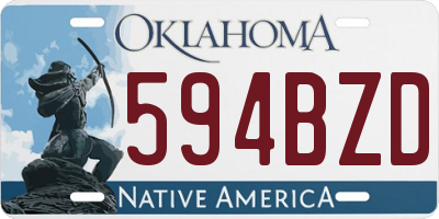 OK license plate 594BZD
