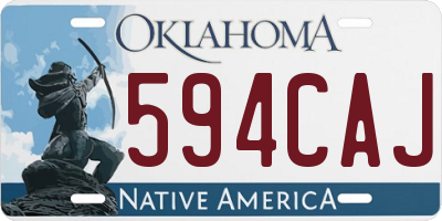 OK license plate 594CAJ