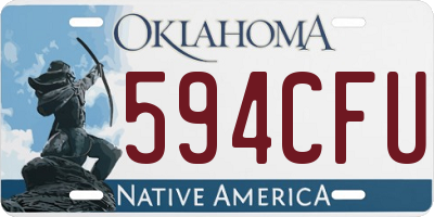 OK license plate 594CFU