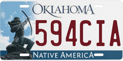 OK license plate 594CIA