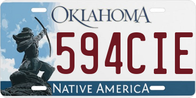 OK license plate 594CIE