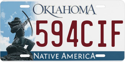 OK license plate 594CIF