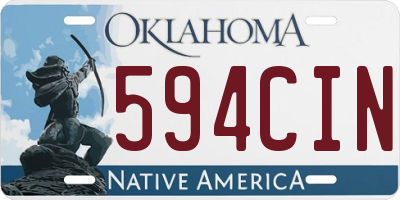 OK license plate 594CIN