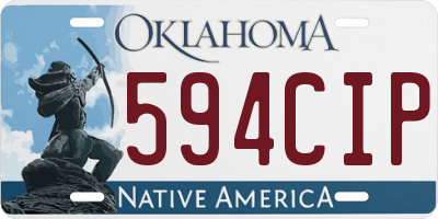 OK license plate 594CIP