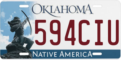 OK license plate 594CIU