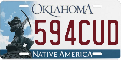 OK license plate 594CUD