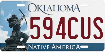 OK license plate 594CUS
