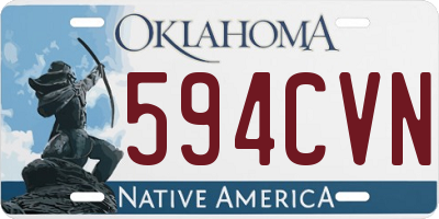 OK license plate 594CVN