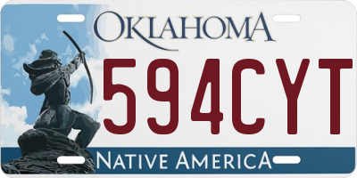 OK license plate 594CYT