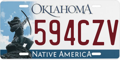 OK license plate 594CZV