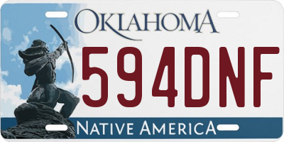 OK license plate 594DNF