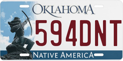 OK license plate 594DNT