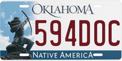 OK license plate 594DOC
