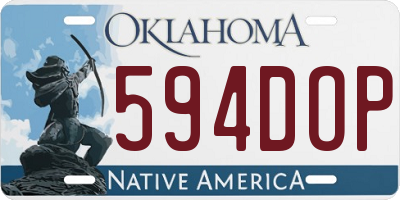 OK license plate 594DOP
